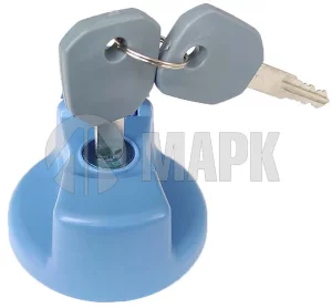 Крышка бака а/м КАМАЗ AdBlue (мочевины) d=40 (пласт. с ключом) (синяя) (МАРК)