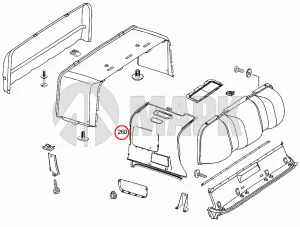 Панель крыши (обшивка потолка, правая, высокая крыша) а/м КамАЗ 5490/Axor (Mercedes Benz)
