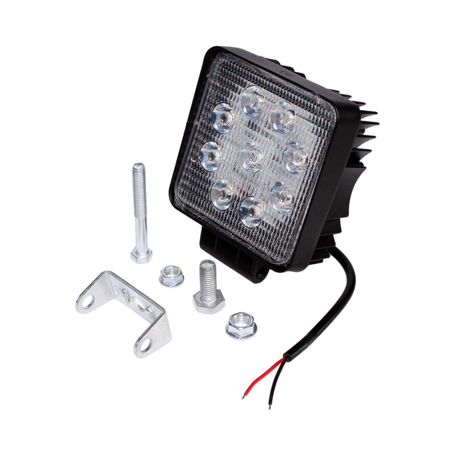 Фара противотуманная OFF-Road (Квадратная, 9 диодов, рассеиваемый свет) 12/24V 27W (105х50х125)