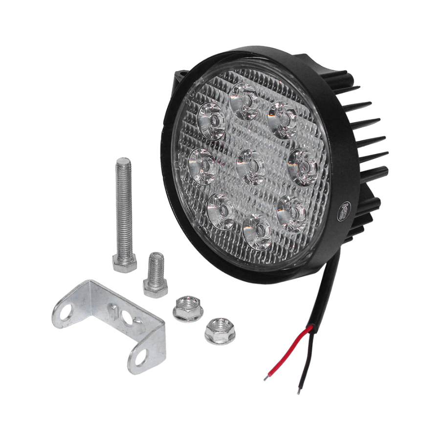 Фара противотуманная OFF-Road (Круглая,9 диодов, направленный свет) 12/24V 27W (115х42х125)