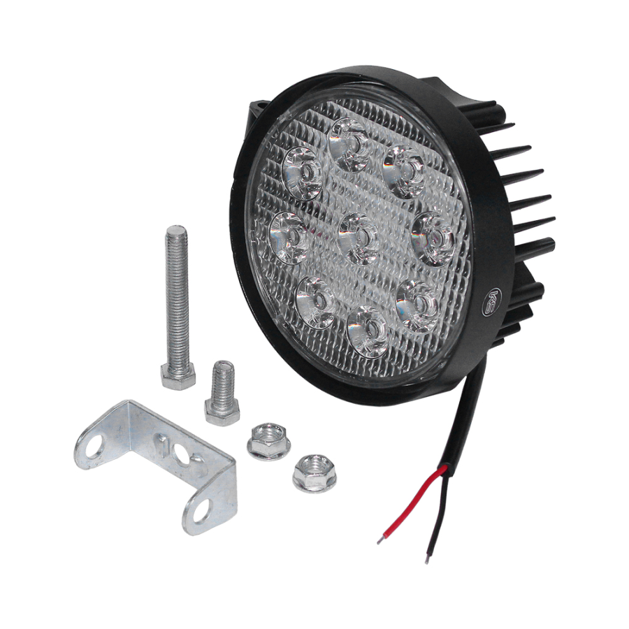Фара противотуманная OFF-Road (Круглая,9 диодов, рассеиваемый свет) 12/24V 27W (115х55х130)