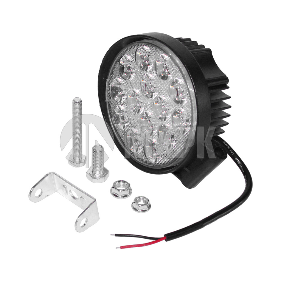 Фара противотуманная OFF-Road (Круглая,14 диодов, направленный свет) 12/24V 27W (115х42х125)
