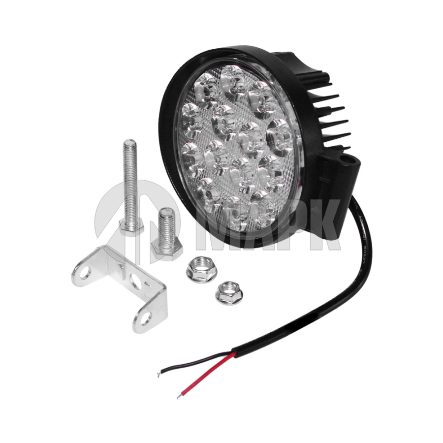 Фара противотуманная OFF-Road (Круглая,14 диодов, рассеиваемый свет) 12/24V 27W (115х55х130)