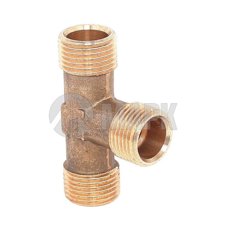 Тройник М18х1.5/М18х1.5/М18x1.5 L=35x53 (медный) (20шт в уп)